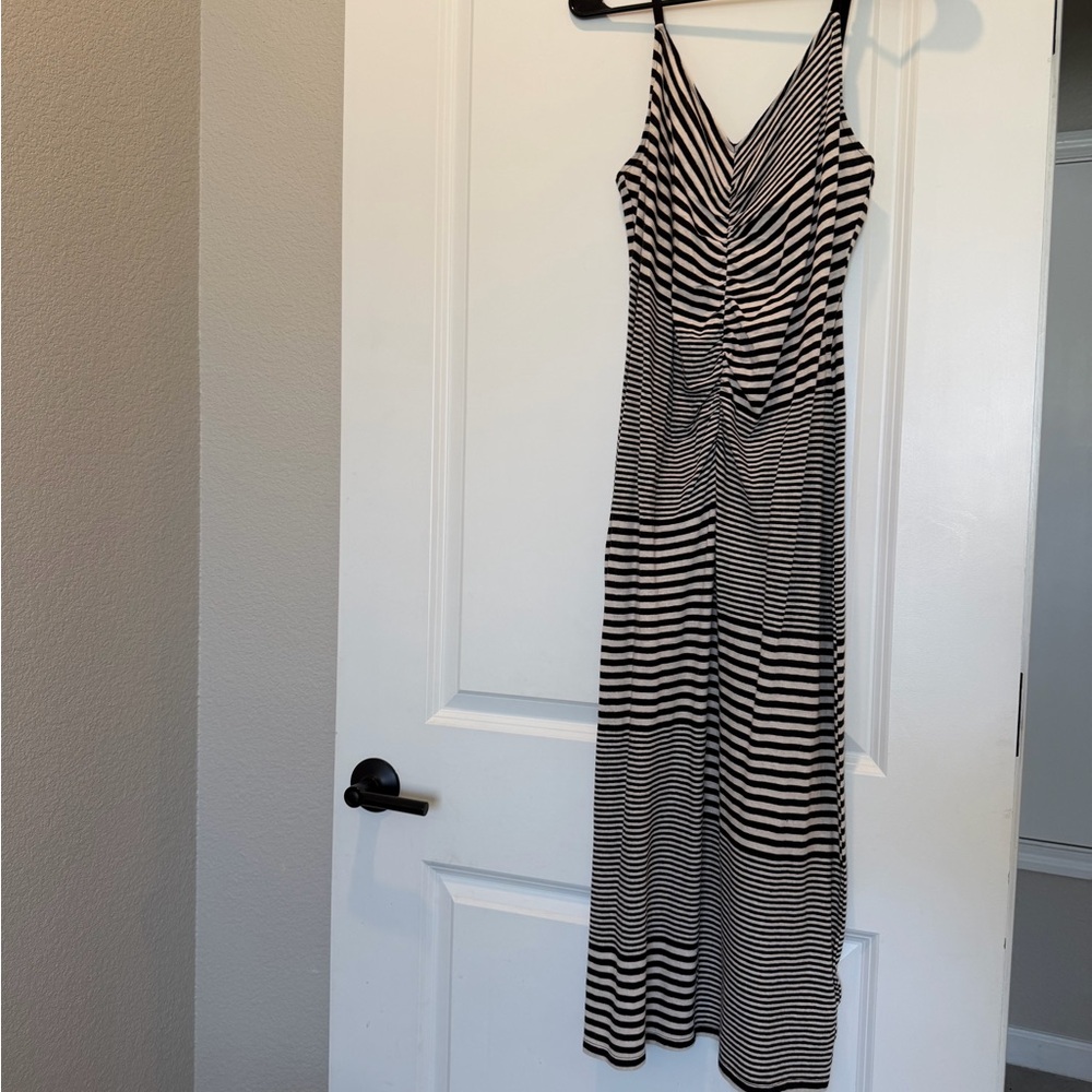 Joie Black and White Striped Maxi Dress